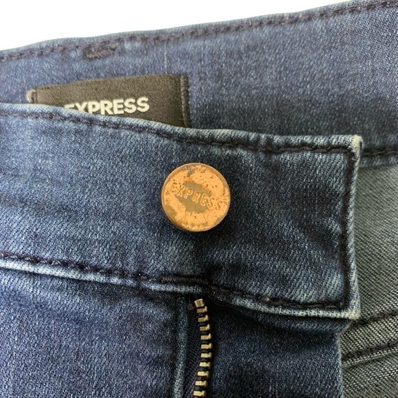 Express Women’s Mid Rise Skinny Stretch Dark Wash Denim Casual Size 8 Regular - Picture 10 of 10